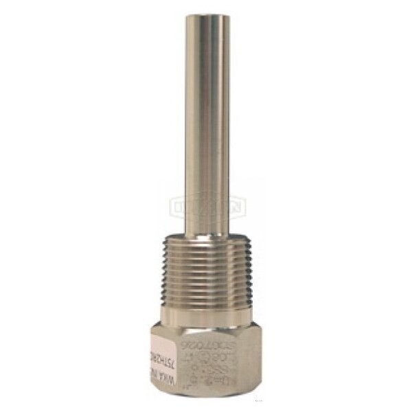 Thermowell, 4-1/2 in L Stem, 4-1/2 in L Insertion, 1-1/2-14 NPT Thread, 316 SS